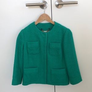 Milly Ines Wool Jacket, Size: 0, Color: Jade